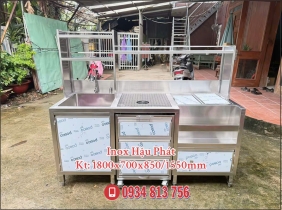 QUẦY PHA CHẾ INOX CÓ KỆ 